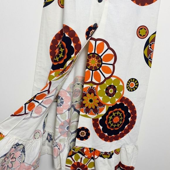 Vintage 60s ruffle Hawaiian print maxi dress. - Picture 4 of 9